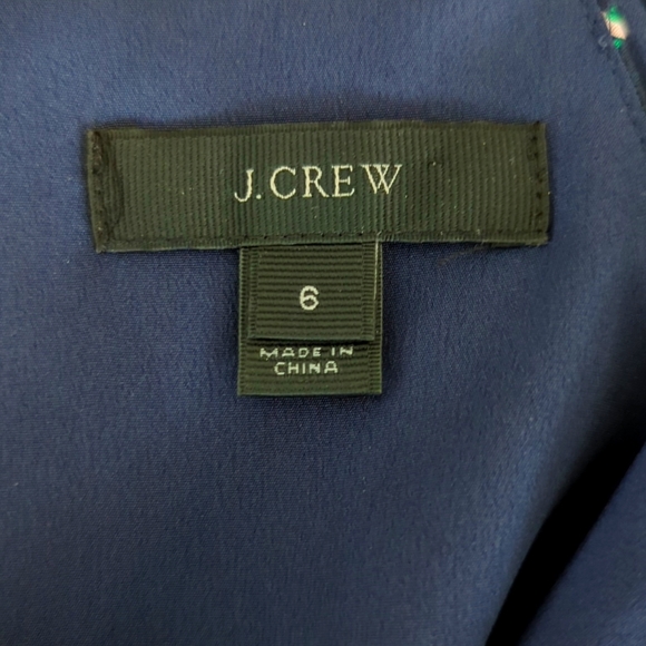 JCrew Slip Dress, 100% Silk + Lined, Fun Geometric Pattern, Size 6 - Picture 4 of 4